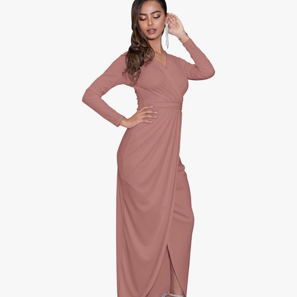Chic Long Sleeve Burgundy Dress
